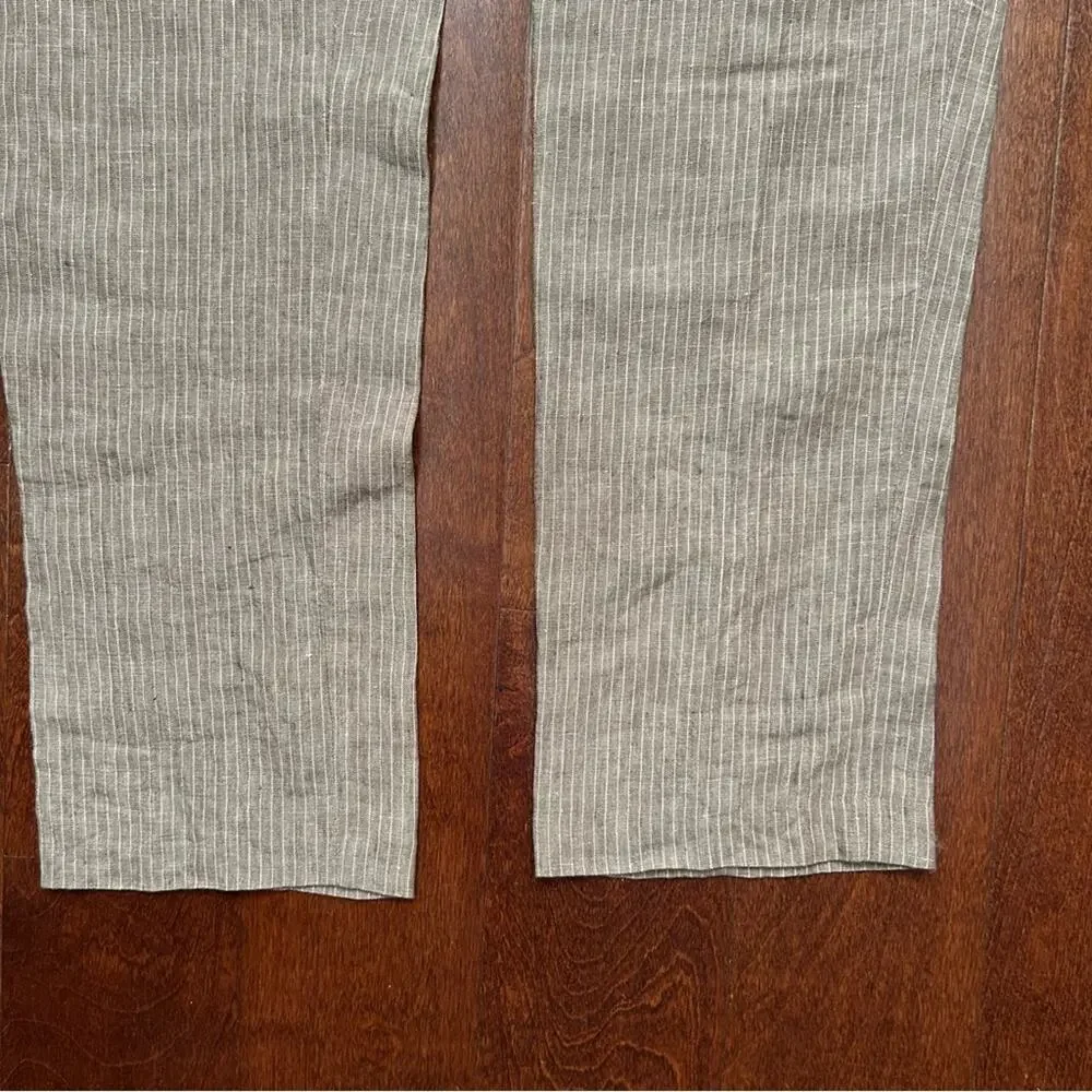 Bar III Men's 100% Linen Tan Pinstripe Pants, Size 42L
